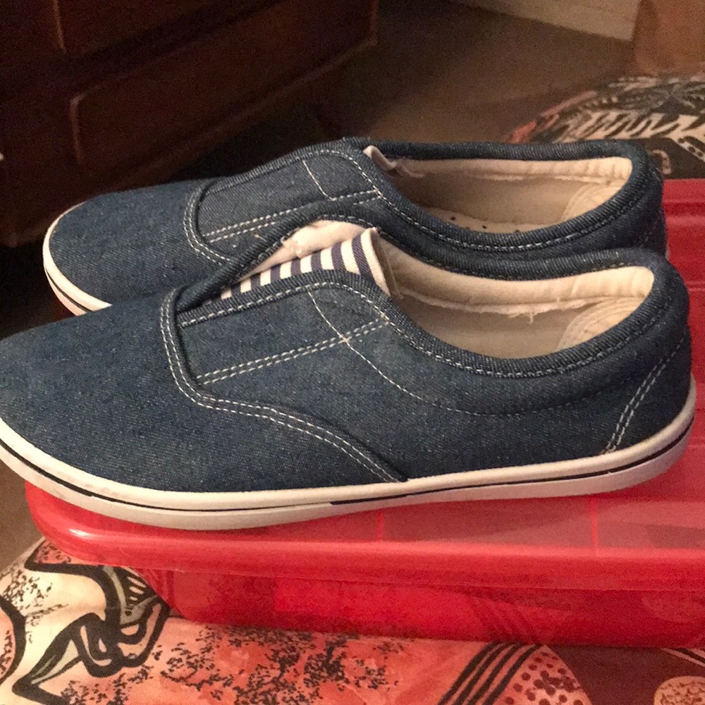 Denim Slip-On Sneakers - Blue
